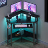 Greenstell Corner Office Gaming Desk 44.5 Inches L-Shaped Computer Desk with Charging Hub & Ergonomic Stand for Small Spaces