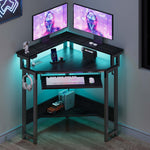 Greenstell Corner Office Gaming Desk 44.5 Inches L-Shaped Computer Desk with Charging Hub & Ergonomic Stand for Small Spaces