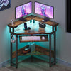 Greenstell Corner Office Gaming Desk 44.5 Inches L-Shaped Computer Desk with Charging Hub & Ergonomic Stand for Small Spaces