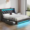 Greenstell Smart Charging Storage Bed Frame - 900lbs Capacity Noise-Free