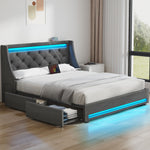 Greenstell Smart Charging Storage Bed Frame - 900lbs Capacity Noise-Free
