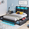 Greenstell LED Storage Bed Frame - Charging Station, App Control, 1200LBS Capacity