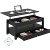 Greenstell Coffee Table, 41.7" Lift Top Coffee Table with Drawers and Hidden Compartment, Black