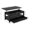 Greenstell Coffee Table, 41.7" Lift Top Coffee Table with Drawers and Hidden Compartment, Black