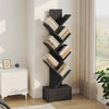 Greenstell 7-Tier Wooden Bookcase with Drawer, Free Standing Tree Bookshelf