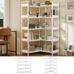 Greenstell 5-Tier Corner Shelf, Industrial Display Bookshelf, 29.49" Wide Freestanding Bookcase for Living Room Home Office