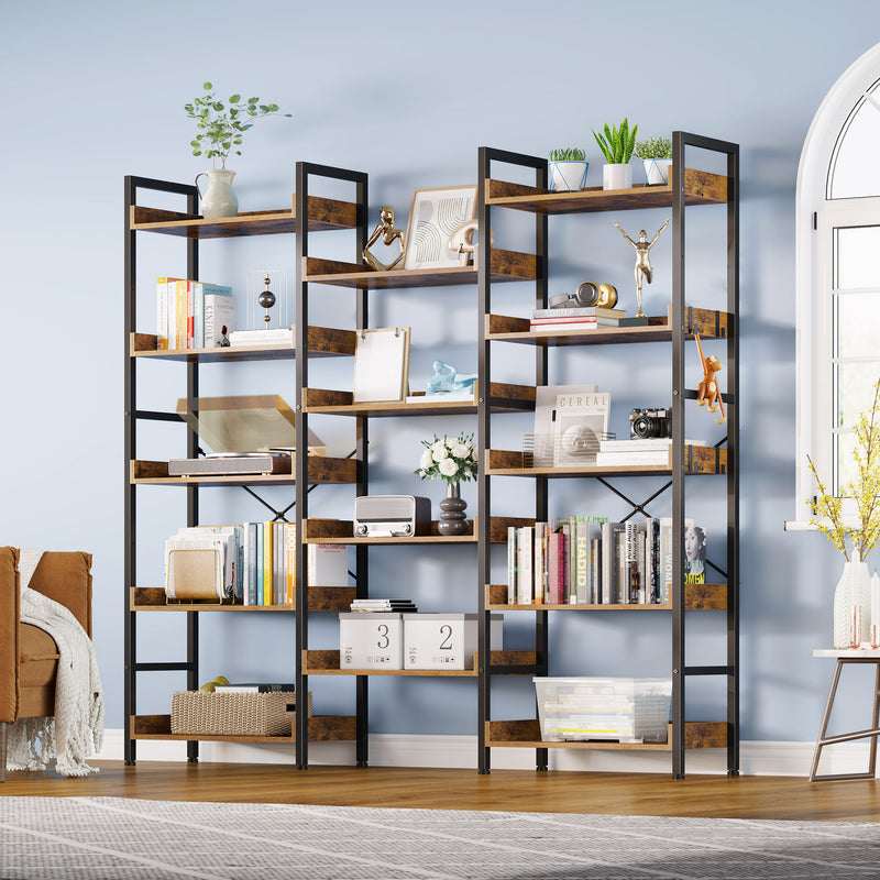 Greenstell Industrial Wide Bookcase,4-Tier Triple Storage System with 4 Hooks