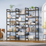 Greenstell Industrial Wide Bookcase,4-Tier Triple Storage System with 4 Hooks