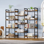Greenstell Industrial Wide Bookcase,4-Tier Triple Storage System with 4 Hooks