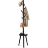 GREENSTELL Coat Rack with 8 Hooks, Wooden Coat Rack Freestanding with Shelf, Coat Tree with 4 Height Options 50.5"-72.6", Coat Hanger Stand for Bags, Clothes, Umbrellas, Hats, in Home, Black