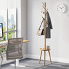 GREENSTELL Coat Rack with 8 Hooks, Wooden Coat Rack Freestanding with Shelf, Coat Tree with 4 Height Options 50.5"-72.6", Coat Hanger Stand for Bags, Clothes, Umbrellas, Hats, in Home, Natural
