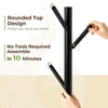 GREENSTELL Coat Rack with 8 Hooks, Wooden Coat Rack Freestanding with Shelf, Coat Tree with 4 Height Options 50.5"-72.6", Coat Hanger Stand for Bags, Clothes, Umbrellas, Hats, in Home, Black