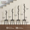 GREENSTELL Coat Rack with 8 Hooks, Wooden Coat Rack Freestanding with Shelf, Coat Tree with 4 Height Options 50.5"-72.6", Coat Hanger Stand for Bags, Clothes, Umbrellas, Hats, in Home, Black