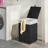 Greenstell Laundry Hamper with Lid, 60L Clothes Hamper with 2 Removable Liner Bags & 2 Mesh Bags, Handwoven Synthetic Rattan Basket, Toys in Bathroom, Bedroom Black