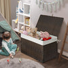 GREENSTELL Storage Basket with Lid, 42.3 Gallon(160L) Lagre Wicker Blanket Storage Basket with Handles, Foldable, 2 Removable Liner Bags, Metal Frame, for Bedroom, Laundry Room, Brown,30"*18.1"*18.1"