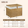GREENSTELL Storage Basket with Lid, 9.2 Gallon(35L) Small Wicker Storage Basket with Handles, Foldable, 2 Removable Liner Bags, Metal Frame, for Bedroom, Laundry Room, Natural,15.7"*11.8"*11.8"