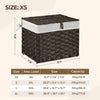 GREENSTELL Storage Basket with Lid, 9.2 Gallon(35L) Small Wicker Storage Basket with Handles, Foldable, 2 Removable Liner Bags, Metal Frame, for Bedroom, Laundry Room, Brown,15.7"*11.8"*11.8"