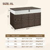 GREENSTELL Storage Basket with Lid, 42.3 Gallon(160L) Lagre Wicker Blanket Storage Basket with Handles, Foldable, 2 Removable Liner Bags, Metal Frame, for Bedroom, Laundry Room, Brown,30"*18.1"*18.1"