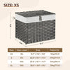 GREENSTELL Storage Basket with Lid, 9.2 Gallon(35L) Small Wicker Storage Basket with Handles, Foldable, 2 Removable Liner Bags, Metal Frame, for Bedroom, Laundry Room, Grey,15.7"*11.8"*11.8"