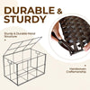 GREENSTELL Storage Basket with Lid, 9.2 Gallon(35L) Small Wicker Storage Basket with Handles, Foldable, 2 Removable Liner Bags, Metal Frame, for Bedroom, Laundry Room, Brown,15.7"*11.8"*11.8"
