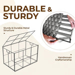 GREENSTELL Storage Basket with Lid, 42.3 Gallon(160L) Lagre Wicker Blanket Storage Basket with Handles, Foldable, 2 Removable Liner Bags, Metal Frame, for Bedroom, Laundry Room, Grey,30"*18.1"*18.1"