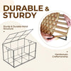 GREENSTELL Storage Basket with Lid, 42.3 Gallon(160L) Lagre Wicker Blanket Storage Basket with Handles, Foldable, 2 Removable Liner Bags, Metal Frame, for Bedroom, Laundry Room, Natural, 30"*18.1"*18.1"