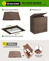 Greenstell Laundry Hamper with lid, No Install Needed, 110L Wicker Laundry Baskets Foldable 2 Removable Liner Bags, 2 Section Clothes Hamper Handwoven Rattan Laundry Basket with Handle, Black