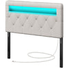 GREENSTELL Headboard with 60,000 DIY Color of LED Light, USB & Type C Post, Attach Frame, Height Adjustable, Wall Mounted Head Boards Only, Sturdy & Stable