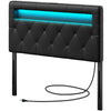 GREENSTELL Headboard with 60,000 DIY Color of LED Light, USB & Type C Post, Attach Frame, Height Adjustable, Wall Mounted Head Boards Only, Sturdy & Stable