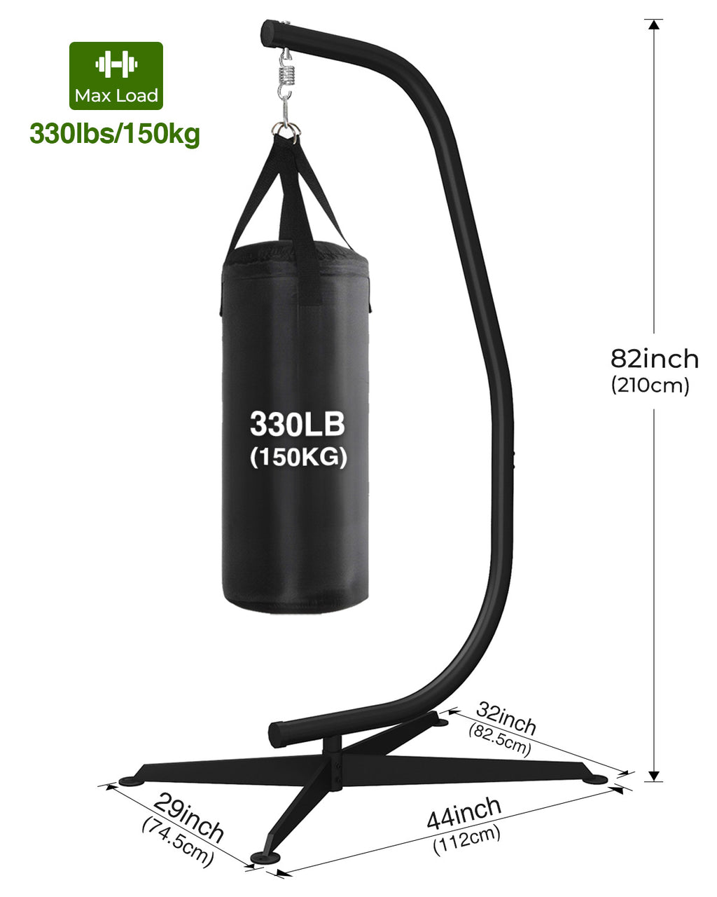 GREENSTELL Hammock Swing Stand, Hanging C-Stand with Buckle and Spring Hook, for Indoor, Outdoor, Sturdy Hanging Stand Max Load 330lbs