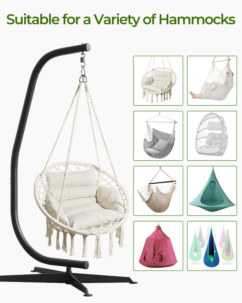 GREENSTELL Hammock Swing Stand, Hanging C-Stand with Buckle and Spring Hook, for Indoor, Outdoor, Sturdy Hanging Stand Max Load 330lbs