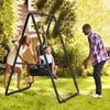 GREENSTELL Hammock Chair Stand, Swing Stand with 3 Hooks Fit for Most Hanging Chairs, Ground Nails for Outdoor and Rubber Clamps for Indoor, Hanging Stand Only Max Load 500lbs, Swing Chair not Include