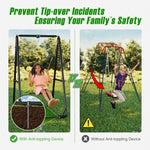 GREENSTELL Hammock Chair Stand, Swing Stand with 3 Hooks Fit for Most Hanging Chairs, Ground Nails for Outdoor and Rubber Clamps for Indoor, Hanging Stand Only Max Load 500lbs, Swing Chair not Include