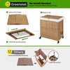 Greenstell Laundry Hamper with Wheels, No Install Needed, 110L/90L Divided Handwoven Hampers & 2 Removable Liner Bags, Synthetic Rattan Clothes Laundry Basket with Lid & Handles, Foldable Hampers
