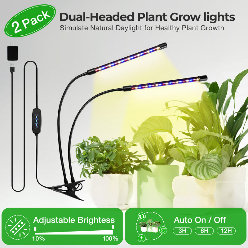 GREENSTELL Plant Stand with Grow Lights, Half Moon 7 Tiered Metal Plant Shelf , Multiple Tier Curved Ladder Flower Pot Stand Display Rack for Indoor Living Room Patio Garden Balcony White (2 Pack)