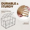 GREENSTELL Storage Basket with Lid, Wicker Basket with Lid, Handwoven Blanket Storage Basket with Handles, Removable Cotton Liner, Metal Frame, Foldable for Bedroom, Laundry Room