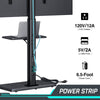 Greenstell TV Stand with Power Outlet & AV Shelf, Universal Floor TV Stand for 32-75 inch TV, Swivel Tall TV Mount Stand, Holds up to 110 LBs,Height Adjustable and Wood Base, Max VESA 600x400mm,Black