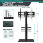 Greenstell TV Stand with Power Outlet & AV Shelf, Universal Floor TV Stand for 32-75 inch TV, Swivel Tall TV Mount Stand, Holds up to 110 LBs,Height Adjustable and Wood Base, Max VESA 600x400mm,Black