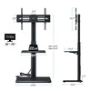 Greenstell TV Stand with Power Outlet & AV Shelf, Universal Floor TV Stand for 32-75 inch TV, Swivel Tall TV Mount Stand, Holds up to 110 LBs,Height Adjustable and Wood Base, Max VESA 600x400mm,Black