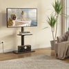 Greenstell TV Stand with Power Outlet & AV Shelf, Universal Floor TV Stand for 32-75 inch TV, Swivel Tall TV Mount Stand, Holds up to 110 LBs,Height Adjustable and Wood Base, Max VESA 600x400mm,Black