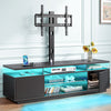 Greenstell TV Stand and Mount for 32" to 70", TV Table with Power Outlet, Gaming Modern Entertainment Center with Storage, LED Light, Height Adjustable