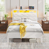 Greenstell LED Bed Frame with Headboard Storage - Charging Station