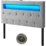 GREENSTELL Headboard with 60,000 DIY Color of LED Light, USB & Type C Post, Attach Frame, Height Adjustable, Wall Mounted Head Boards Only, Sturdy & Stable