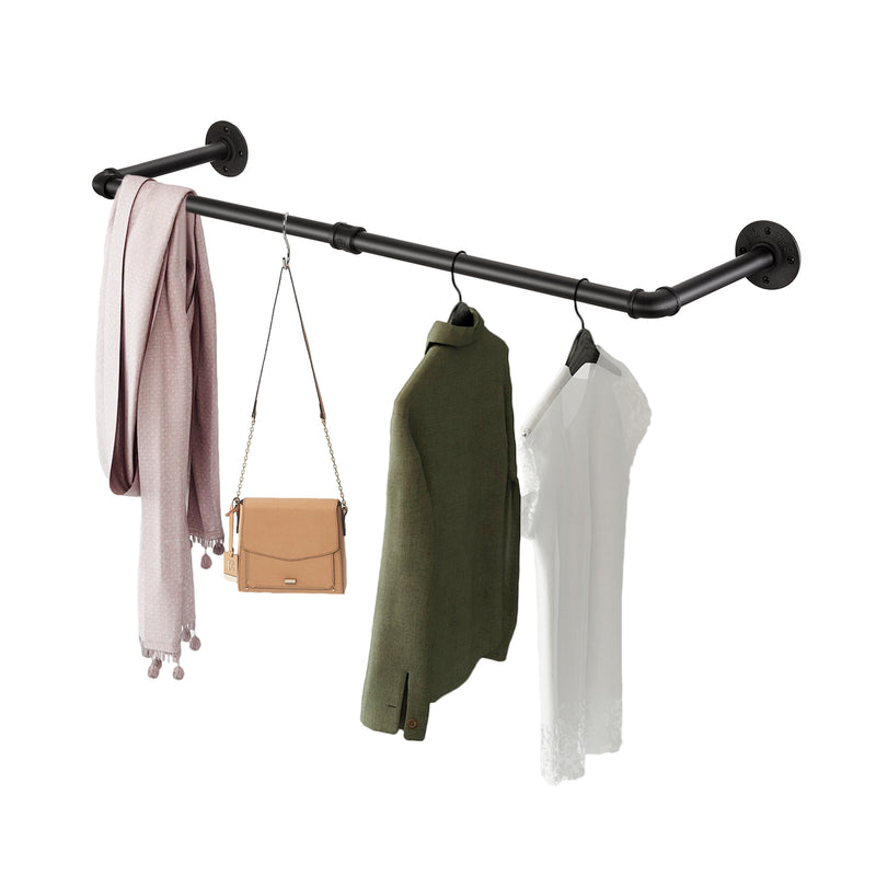 Greenstell Industrial Pipe Space Saving Wall Mounted Clothes Rack Short (36*10 in)