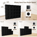 Greenstell Plastic Stackable Cube Storage Organizer 20 Closet Cubes Black