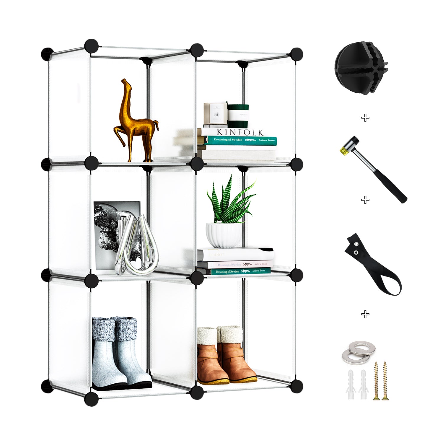 Greenstell Portable Cube Storage Organizer, Plastic & Stackable Closet