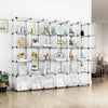 Greenstell Plastic Stackable Cube Storage 30 Portable Closet Cubes White With Doors