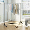 Greenstell Rolling Z Base Clothes Rack with Brake and Hooks Cover with Zipper (24*68*59 in)