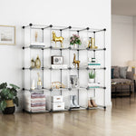 Greenstell Plastic Stackable Cube Storage Organizer 16 Portable Closet Cubes White With Doors