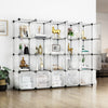 Greenstell Plastic Portable Stackable Cube Storage 20 Closet Cubes White With Doors